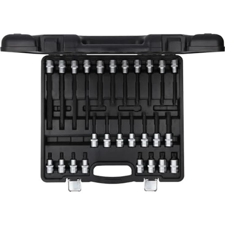 KS Tools 1/2" Bit- und Steckschlüsselset für Vielzahn (XZN), inklusive kurzer, langer und extra langer Nüsse, Chrom Vanadium in stabilem Kunststoffkoffer – Bild 3