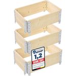 Garronda Hochbeet Holz 3er Set Naturbelassen stapelbar für Pflanzen 60x40x20 cm GD-0075