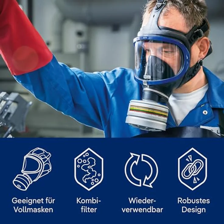 Dräger X-plore Rd40 Kombi-Filter A2B2E2K2Hg P3 für Gase, Dämpfe, Partikel , 1 STK. , Filter für Vollmasken X-plore 6300 – Bild 5