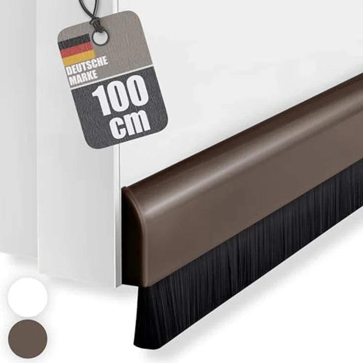 Türleiste mit Bürste braun, Aluminium – Bild 2