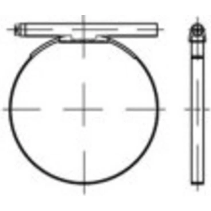 TOOLCRAFT TO-5395068 Schlauchschelle DIN 3017, galvanisch verzinkter Stahl (W1) Form C1, 20 mm, mit Rundbolzen, 50 Stück