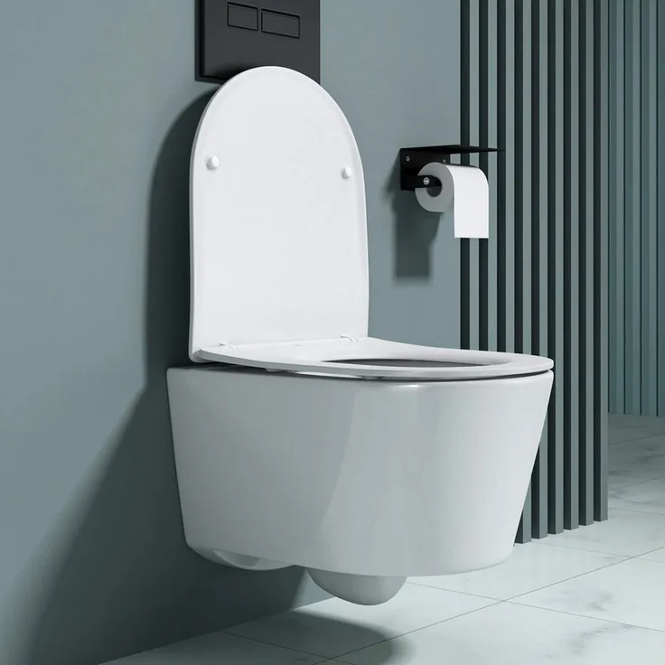 doporro Tiefspül-WC Aachen inkl. Softclose Keramik, wandhängend, Wandmontage, weiß