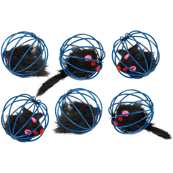 Karlie Tier-Beschäftigungsspielzeug Karlie 46017 Katzenspielzeug Gitterball Plüschmaus, Plüschmaus inklusive Gitterball, ideal zur Beschäftigung der Katze