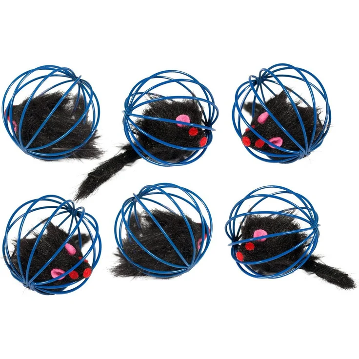 Karlie Tier-Beschäftigungsspielzeug Karlie 46017 Katzenspielzeug Gitterball Plüschmaus, Plüschmaus inklusive Gitterball, ideal zur Beschäftigung der Katze