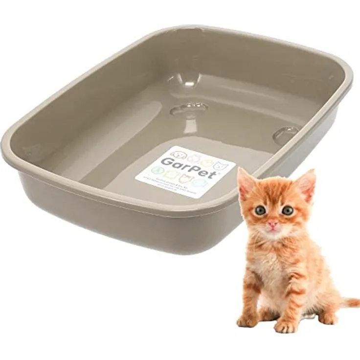 GarPet Katzenklo in 5 Größen Katzentoilette ohne Deckel Katzen WC Schalentoilette Klo grau eckig XL XXL hygenisch