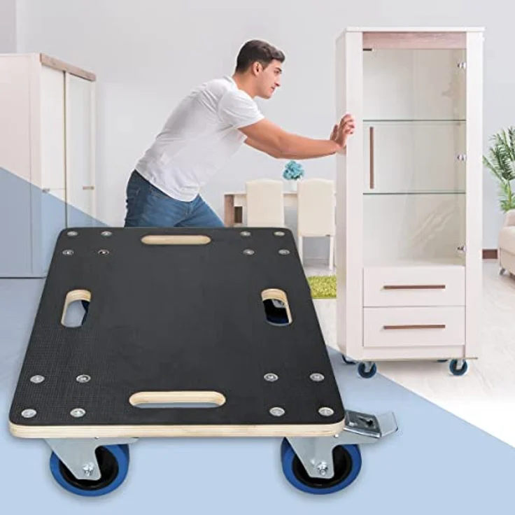 ecd germany Transportroller mit 2x Feststellbremse 40x60 cm belastbar bis 800 kg – Bild 2