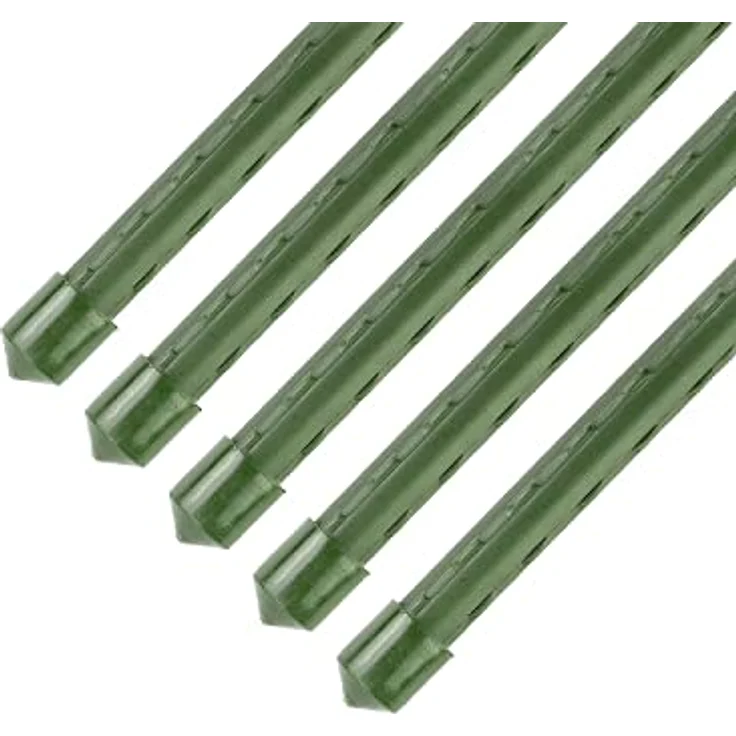 Sekey Pflanzenstab Rankhilfe Tomaten Gurken Kletterpflanzen Kunststoff beschichtetes Stahlrohr Rostfrei Pflanzenstäbe, Länge 75cm Ø8mm, 5er-Packung – Bild 1