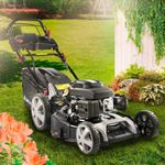 BRAST Rasenmäher Benzin 5,2kW(7PS) mit variablen Antrieb + Elektrostart 53cm Schnittbreite 224ccm TÜV geprüft Stahlgehäuse 60L Fangkorb
