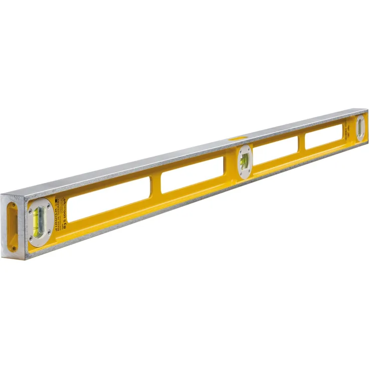 STABILA Wasserwaage Type 83 S, 100 cm, extrem robustes Alu-Druckgussprofil, 1 Horizontal-Libelle, 2 Vertikal-Libellen, Grifföffnungen, Made in Germany