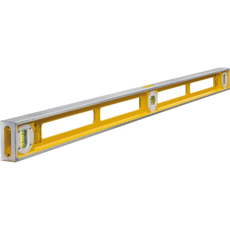 STABILA Wasserwaage Type 83 S, 100 cm, extrem robustes Alu-Druckgussprofil, 1 Horizontal-Libelle, 2 Vertikal-Libellen, Grifföffnungen, Made in Germany – Bild 1