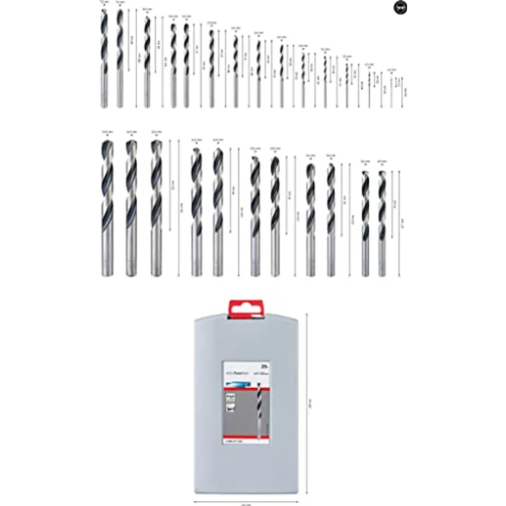Bosch 2608577352 Professional 25tlg. HSS Spiralbohrer PointTeQ Set (Metall, ProBox, Zubehör Bohrschrauber), Grau – Bild 3