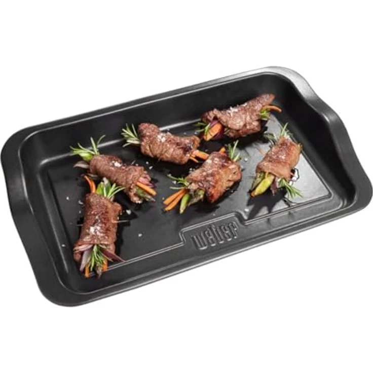 Weber 17885 BBQ Keramik Grillplatte, 42,5 x 24,5cm, seidenmatte Oberfl„che, kein Festkleben – Bild 2