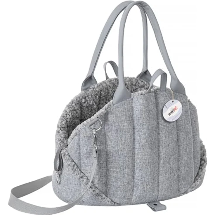 DOGGY Hundetasche, Tragetuch, Tragetasche, Höhenverstellbar, Transportbox, Reise, 38x24x28 cm, Asche Inari – Bild 1