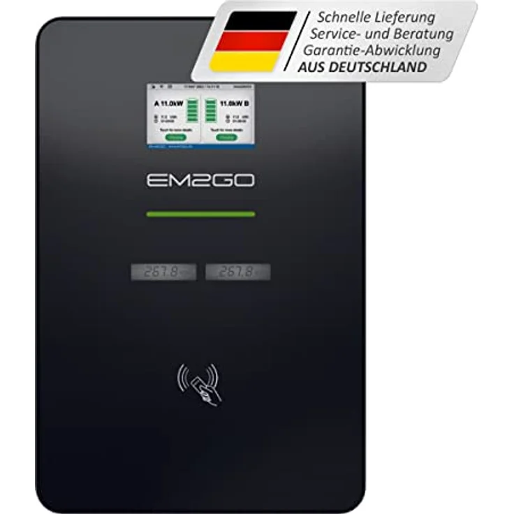 EM2GO Duo Power Wallbox 11kW, EV Charger Typ 2 Steckdose, Auto Ladestation 2X 11kw, Wall Box mit intelligenter Steuerung, Ladestation Elektroauto inkl. Ethernet und WLAN - Preisvergleich – Bild 2