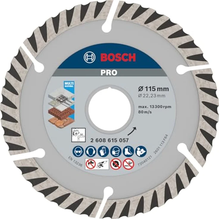 Bosch Professional Diamanttrennscheibe Standard für Universal (Beton und Mauerwerk, 115 x 22,23 mm, Zubehör Winkelschleifer) – Bild 2