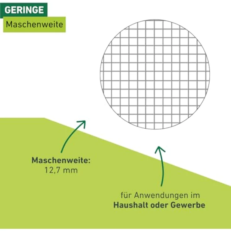 Windhager Maschendrahtzaun, 2,5x0,5 m verzinktes Viereckgeflecht mit 13 mm Maschenweite für vielseitige Anwendungen – Bild 4