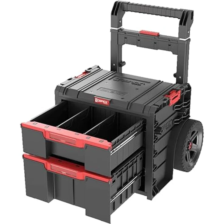 Qbrick System PRO Cart 2.0 Plus, Werkzeugkoffer mit 9-Zoll-Rädern und integrierten Schubladen für flexible Aufbewahrung – Bild 2