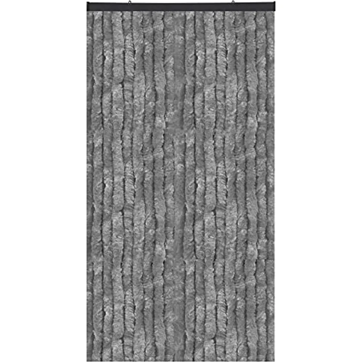 Bestlivings Flauschvorhang in Sondergröße - Dunkelgrau, Türvorhang 160cm x 250cm, wetterfest und UV-stabilisiert