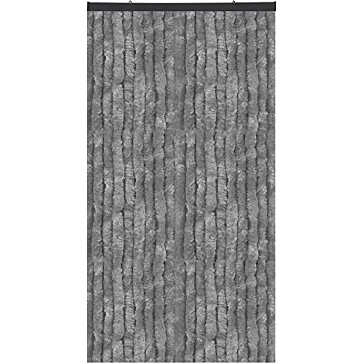 Bestlivings Flauschvorhang in Sondergröße - Dunkelgrau, Türvorhang 160cm x 250cm, wetterfest und UV-stabilisiert – Bild 1