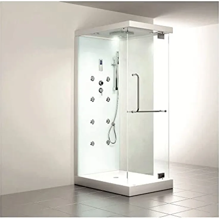 HOME DELUXE - Dampfdusche - DESIGN M - Maße: 80 x 120 x 220 cm, inkl. Ozondesinfektion I Duschtempel, Dampfdusche, Fertigdusche