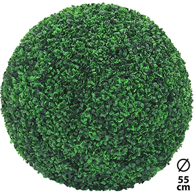 Kunstpflanze Deko Buchsbaum Künstlich Buchsbaumkugel Buchskugel 55 cm Kunstpflanze, Decovego – Bild 2