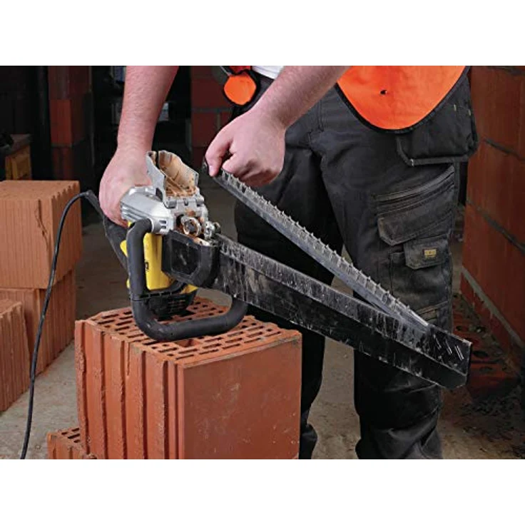 DeWalt Spezialsäge (1700 W, 430 mm, inkl. HM-Sägeblattsatz DT2976, ideal zum Sägen von Hochlochziegeln bis Festigkeitsklasse 20N-mm²) DWE398-QS – Bild 5