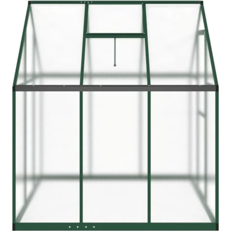 vidaXL Gewächshaus mit Fundamentrahmen Grün 169x169x195 cm Aluminimum, UV-beständige Platten, durchdachtes Design – Bild 4
