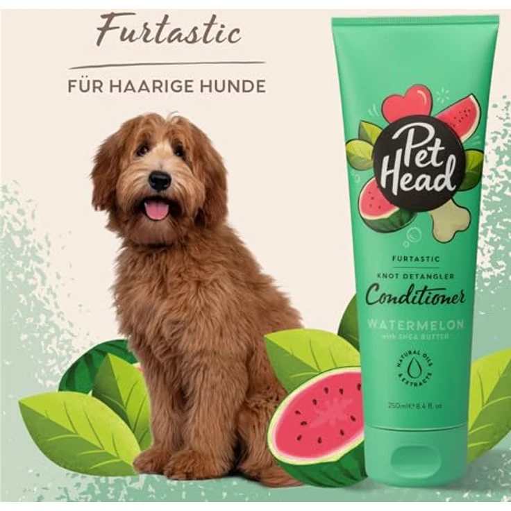 Pet Head Furtastic Conditioner für Hunde, 250 ml, mit Wassermelonenduft und pflegenden Inhaltsstoffen – Bild 3