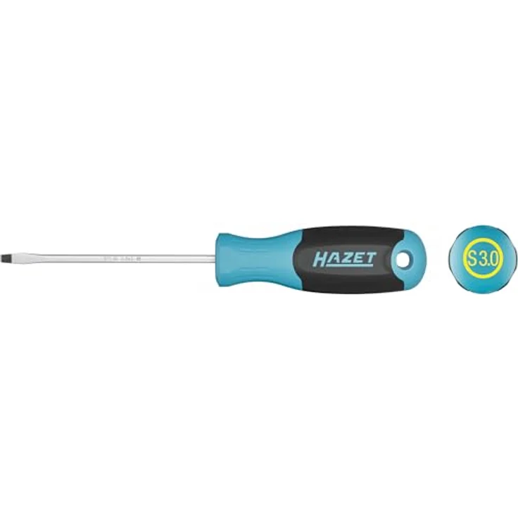 Hazet Schraubendreher 811-30, Schlitz Profil, sw 0,5 x 3 mm, 165 mm Länge, rutschfester 3-Komponenten-Griff, mit Schlagkappe und Aufhängeloch – Bild 2