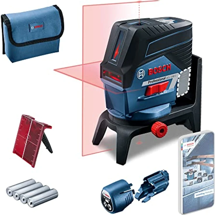 Bosch Professional Linienlaser GCL 2-50 C (roter Laser, Innenbereich, mit App-Funktion und Halterung, Arbeitsbereich: bis 20 m, 4x AA-Batterie, in Kartonschachtel) – Bild 2