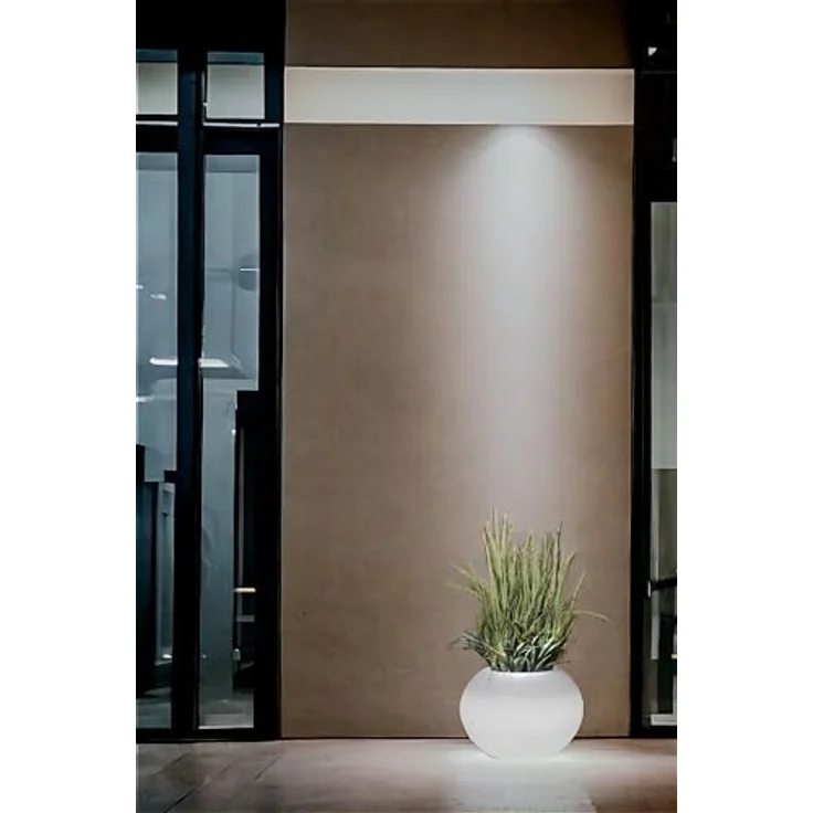 Arnusa Moderner runder beleuchteter Blumenkübel 35x24 cm Pflanzgefäß PL405S Blumentopf LED RGB mit Akku und Netzteil Indoor Outdoor, 16 Leuchtfarben, 4 Farbwechselprogramme – Bild 2