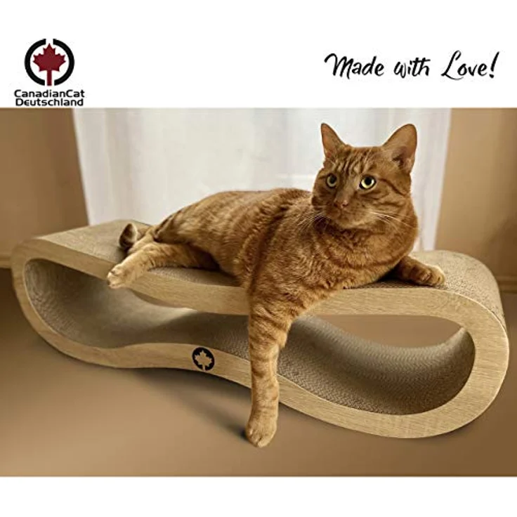 CanadianCat Company | Kratzbrett Orbit | Natur | Kratzmöbel, Lounge für Katzen | Kratzpappe + Katzenminze | ca. 84 x 24 x 23cm – Bild 2