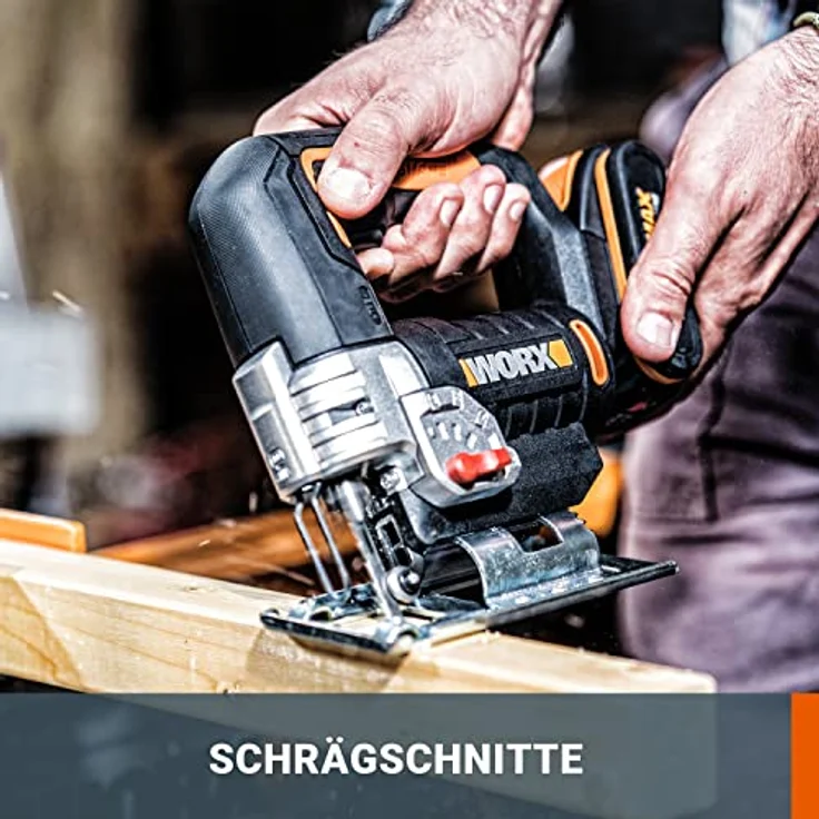 Worx WX543.9 Akku-Pendelhub-Stichsäge, mit Absaug-Adapter, ideal auch für Gehrungsschnitte, ohne Akku & Ladegerät – Bild 2