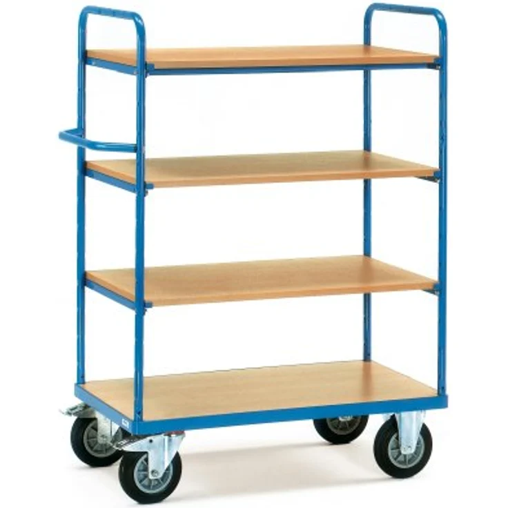 Fetra Etagenwagen 8200, Transportwagen mit 4 variablen Einlegeböden und 90 kg Tragkraft, blau – Bild 2
