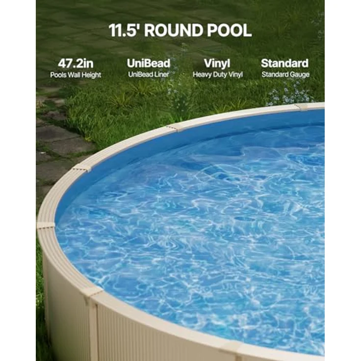 VEVOR Runde Schwimmbadauskleidung, 350 x 120 cm, verschleißfestes Einzelperlen-Vinyl für oberirdische Schwimmbecken – Bild 2