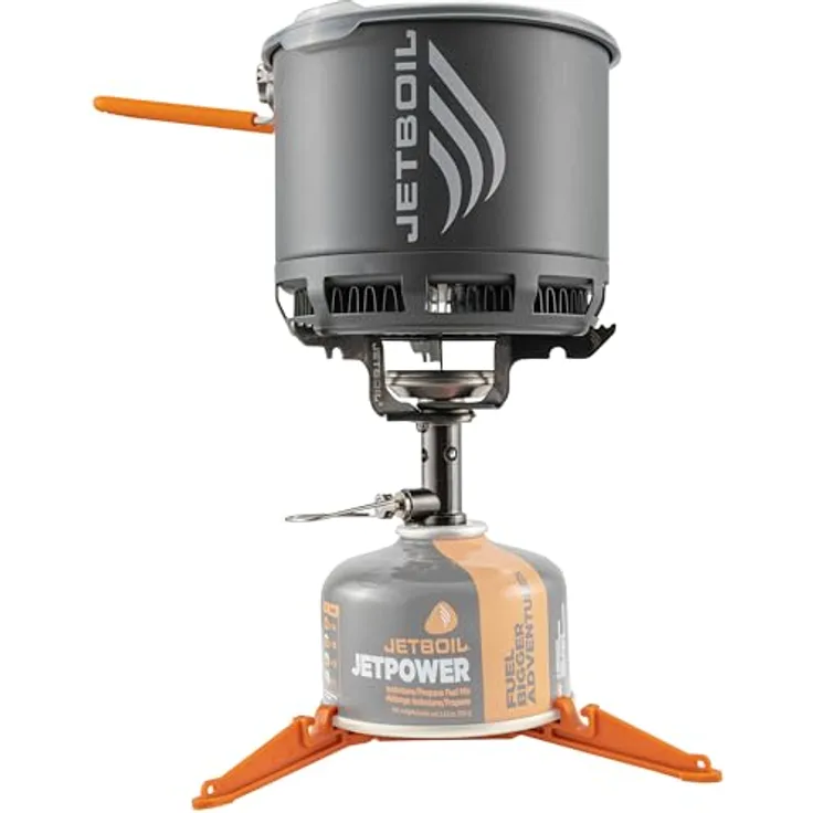 Jetboil Stash, ultraleichter Campingkocher mit FluxRing Technologie, 0,8 L Topf, 200 g, inkl. Kanisterstabilisator