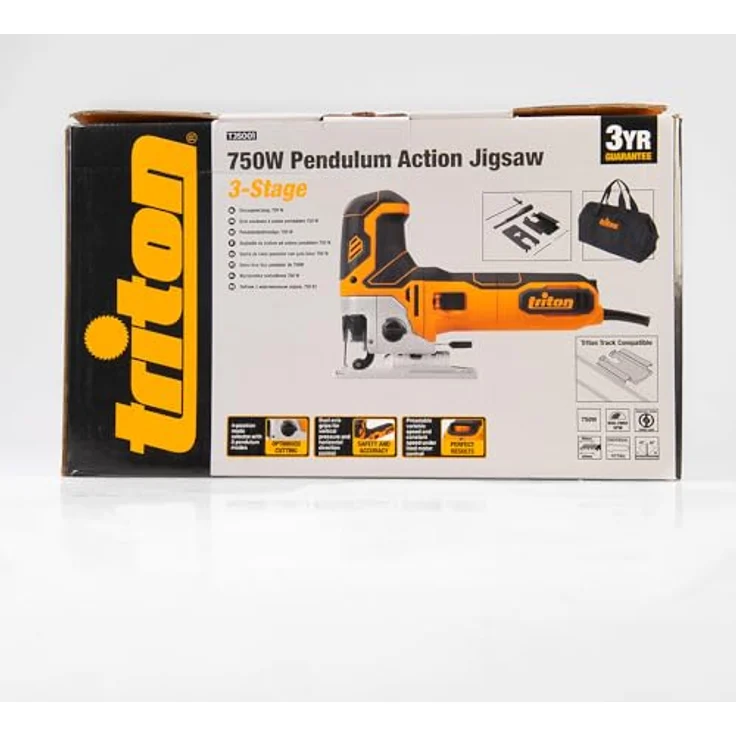 Triton TJS001 Pendelhubstichsäge, 750 W, orange – Bild 2