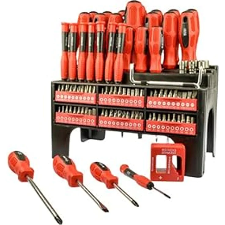 Red Tools Schraubendreher- und Bit-Set XXL - 101 teilig - Winkel- und Präzisionsschraubendreher - inkl. Stecknüsse - PZ,PH,T, Vierkant, Innensechskant u.v.m. – Bild 3
