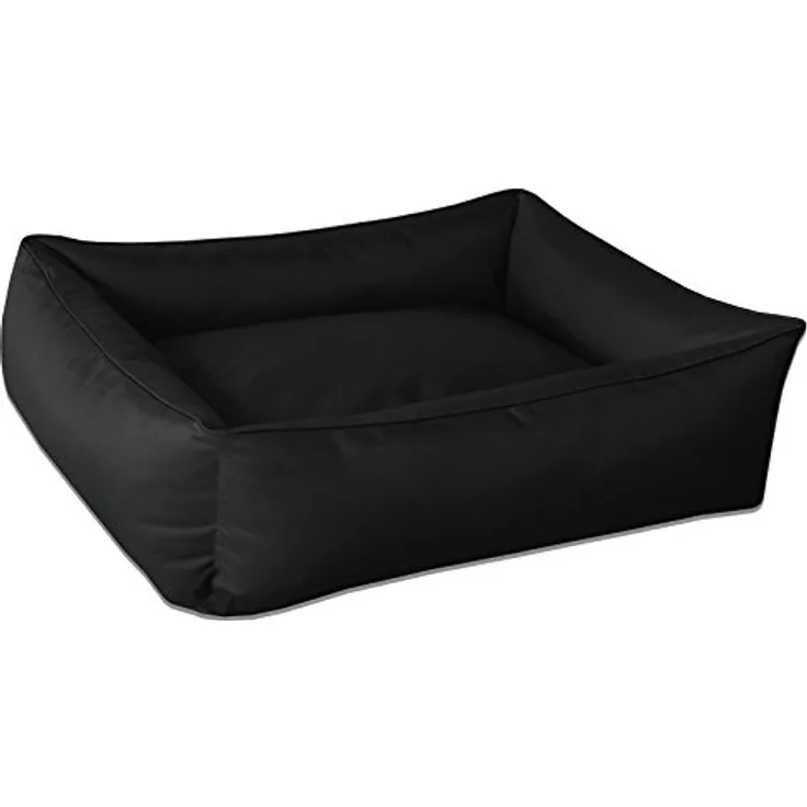 BedDog Hundebett MAX, Hundekissen mit abziehbaren waschbaren Bezug, Hundekorb, Hundesofa, für mitel-große Hunde, XL, schwarz