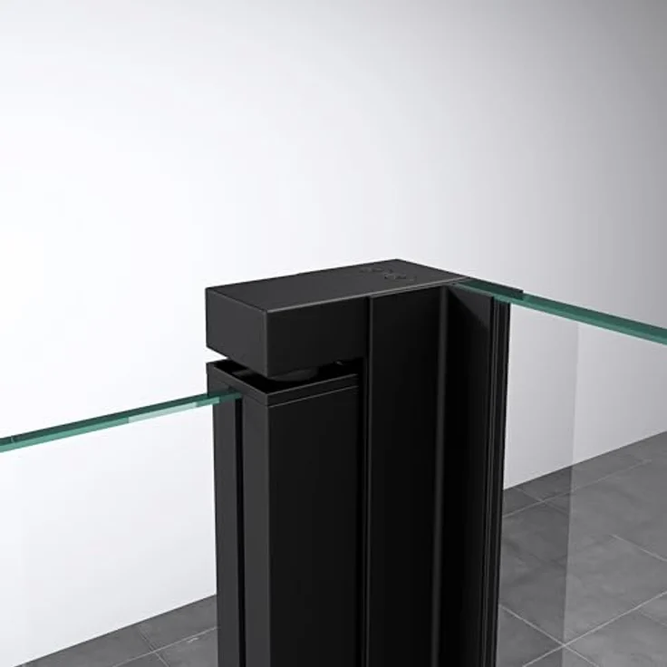 doporro Eckdusche Duschkabine Schiebetür 8mm ESG mit NANO R18, 100x70 cm, Schwarzes Einscheibensicherheitsglas – Bild 4