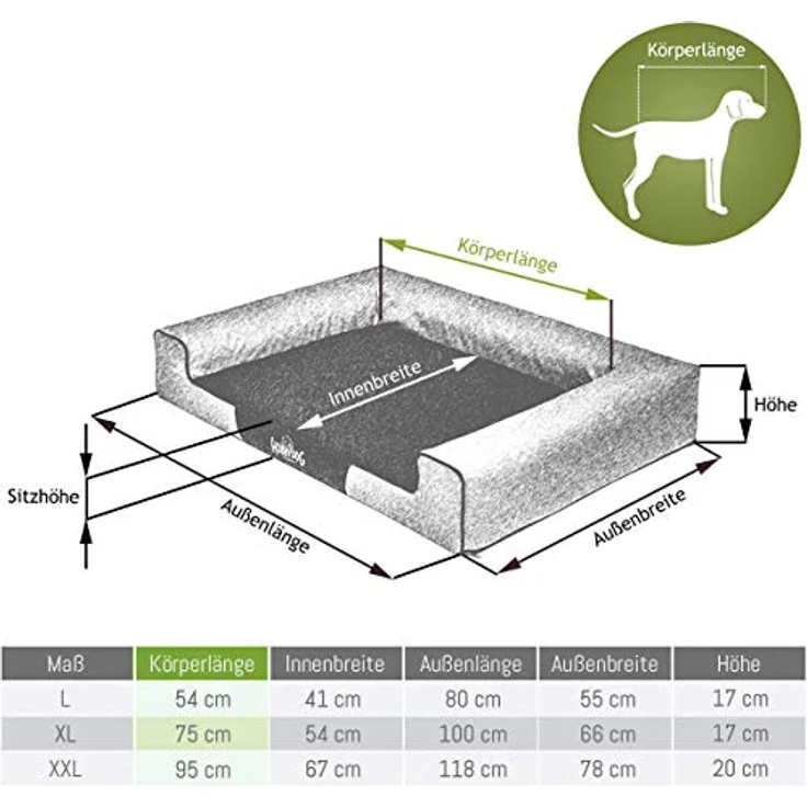 DOGGY Hobbydog XL VICBEB4 Eckig Hundebett, Victoria Katzenbett Schlafplatz, beige mit braun, Codura-Material, waschbar, EU-Produktion – Bild 3