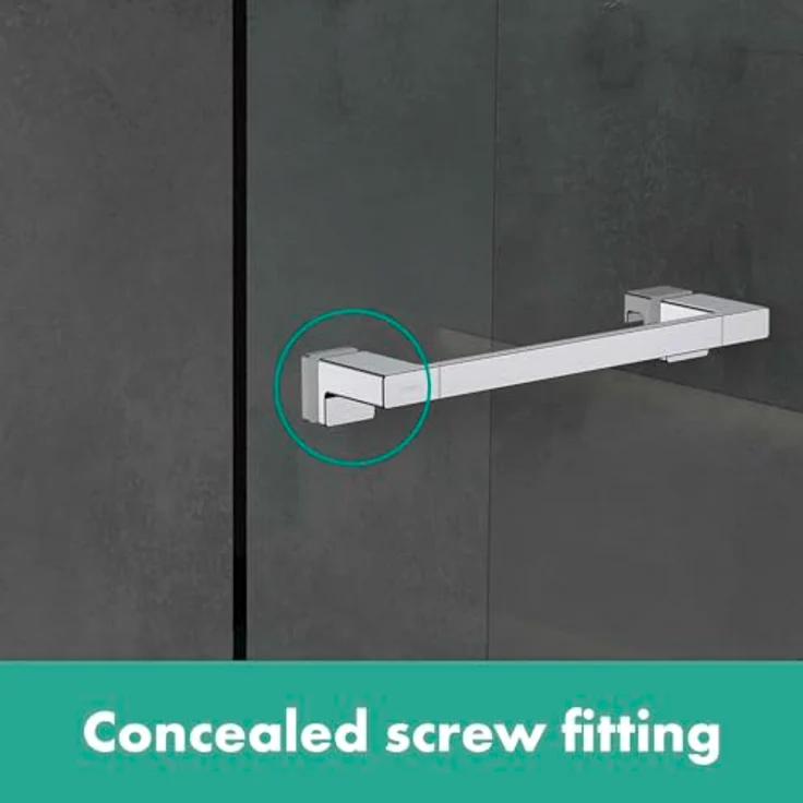 hansgrohe Türgriff AddStoris, Duschtürgriff mit Handtuchhalter, langlebig aus Metall, für Glasstärken 6-12 mm geeignet – Bild 2