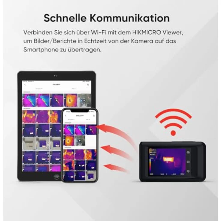 Hikmicro HM-TP42-3AQF/W-Pocket2 Wärmebildkamera, -20 bis 400 °C, 25 Hz, WiFi, 3,5 Zoll Touchscreen, IP54, duale IR- und visuelle Bildmodi – Bild 6