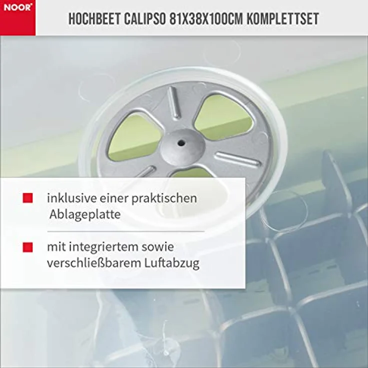NOOR Hochbeet Calipso Komplettset mit Haube I Blumenkasten mit 40 l Volumen I Die Abdeckhaube bietet optimalen Schutz I Pflegen Sie ganz einfach Ihre Pflanzen & Setzlinge I Linde – Bild 5