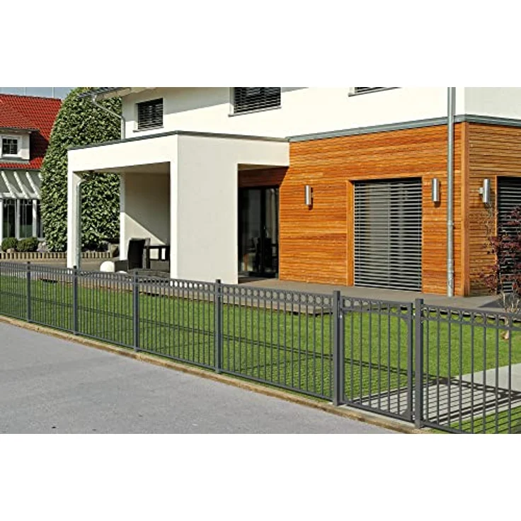 Alberts Zaunerweiterungsset Circle, anthrazit, Höhe 100 cm, Länge 2 m, inkl. Pfostenträger und Befestigungsschrauben – Bild 6