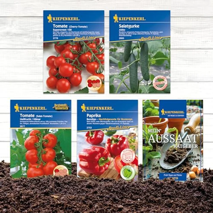 Kiepenkerl Gemüsesamen-Set 'Unsere Lieblinge', Aussaat ab Januar, enthält Tomaten, Paprika und Gurken für lange Erntezeit – Bild 3