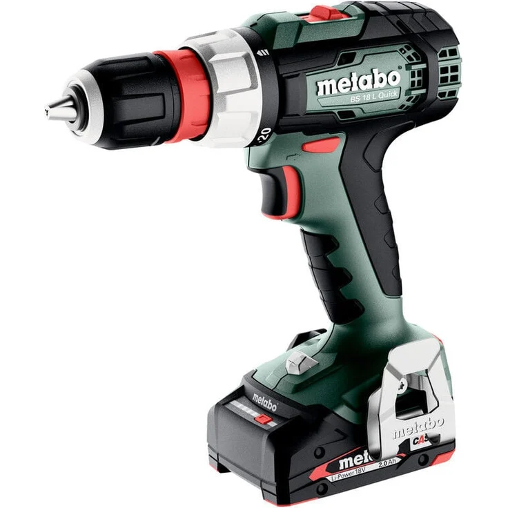 Metabo Akku-Bohrschrauber BS 18 L Quick (614052500) x 145, 18V, 2x2Ah, mit LED-Arbeitslicht und Metabo Quick-System – Bild 1