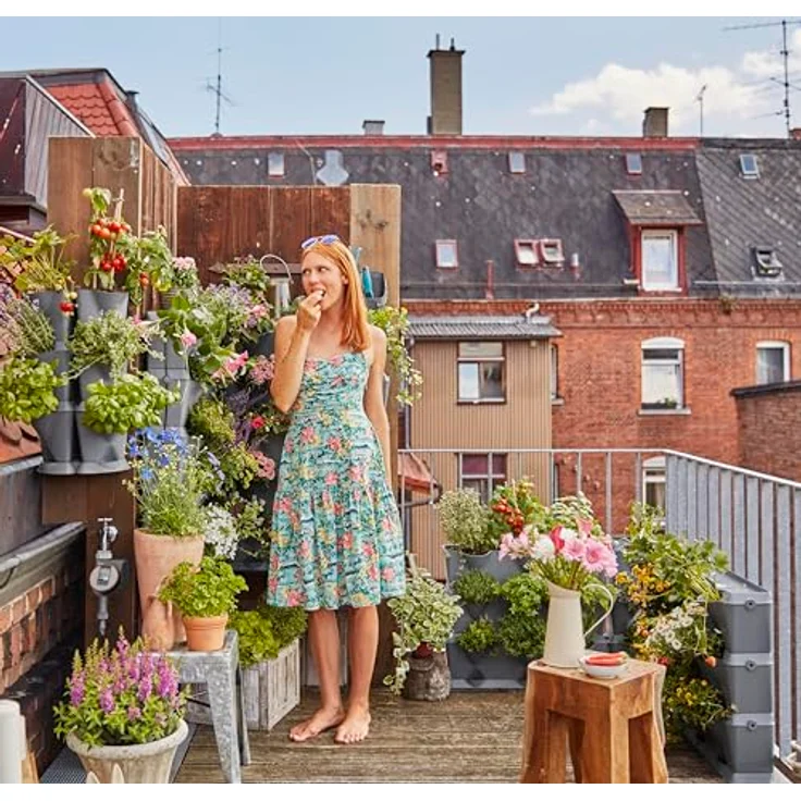 GARDENA NatureUp! Basis Set Ecke: 3Eck-Pflanzbehälter passend zu den vertikalen Pflanzenbehältern, zur Begrünung von Balkon-Innenhof, automatische Bewässerung möglich, einfaches Stecksystem (13153-20) – Bild 8