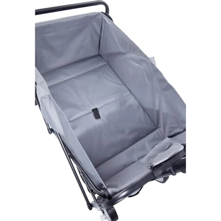 Mojawo Faltbarer Bollerwagen Handwagen mit Stahlrahmen, grau, bis 80kg Tragkraft, 4 Gummiräder – Bild 4