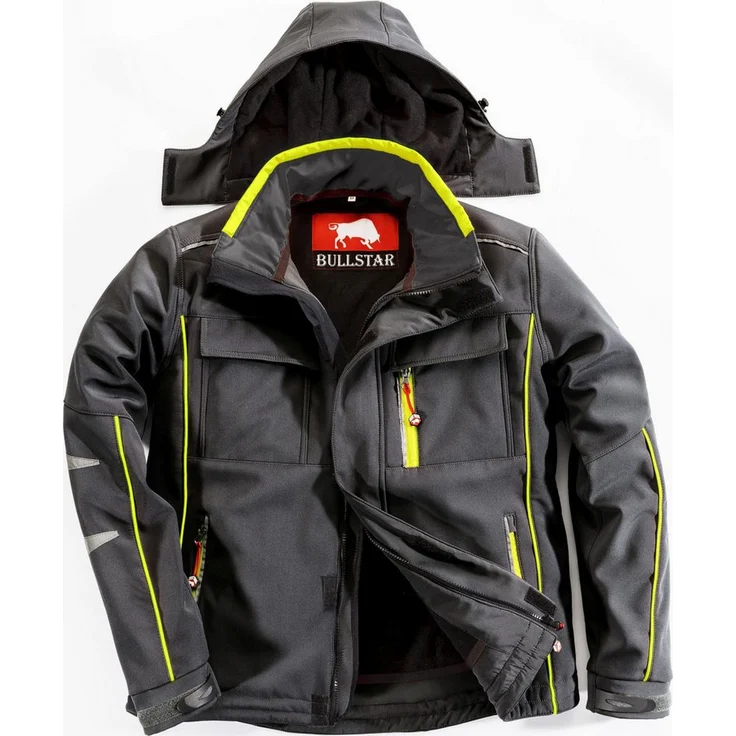 Bullstar Softshelljacke Bullstar Winter-Softshelljacke ULTRA schwarz, Größe XL, wasserabweisend, atmungsaktiv, mit vielen Taschen und Kapuze – Bild 1